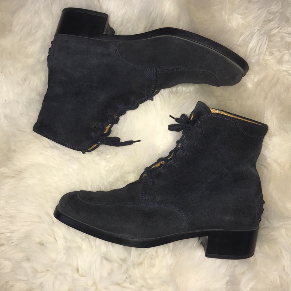 Tod’s Blue Suede Ankle Boots